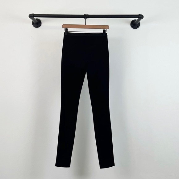 NWT BCBGMaxazria Maddex Faux Leather Ribbed Mixed Media Leggings Black - Picture 5 of 6